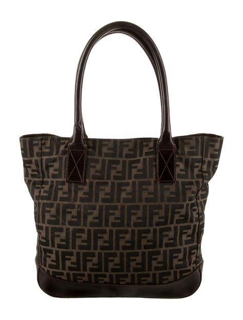 fendi small zucca shopping tote|fendi zucca tote bag vintage.